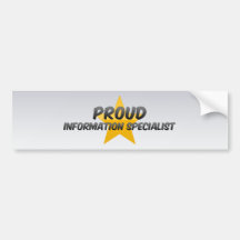 Especialista orgulloso de la información pegatina de parachoque