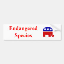 Especie en peligro: GOP Etiqueta De Parachoque