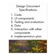 Especificaciones del documento del diseño postales