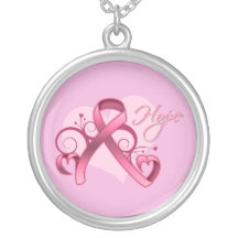 Esperanza floral de la cinta - cáncer de pecho joyerias personalizadas