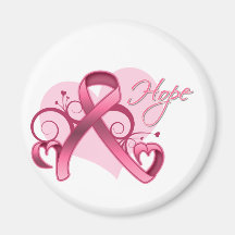 Esperanza floral de la cinta - cáncer de pecho imanes  