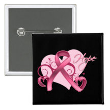 Esperanza floral de la cinta - cáncer de pecho pins