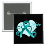 Esperanza floral de la cinta - cáncer ovárico pin