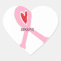 Esperanza rosada de la cinta de una curación pegatina de corazon personalizadas