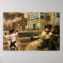 Esperar la bella arte del ~ de James Tissot del ~  Poster
