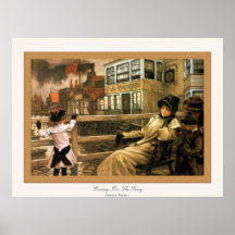 Esperar la bella arte del ~ de James Tissot del ~  Poster