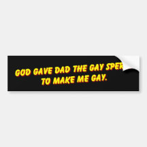 Esperma gay etiqueta de parachoque