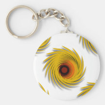 Espiral amarillo del vórtice llaveros