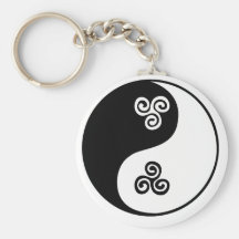 Espiral céltico de Yin Yang tri Llavero