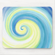 Espiral, color de agua de Shell de la onda Tapete De Ratones