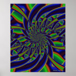 Espiral con la cal y el naranja poster