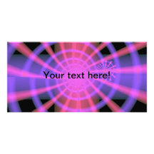 Espiral de color de malva del fractal tarjeta fotografica personalizada