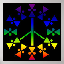 Espiral del signo de la paz del arco iris impresiones