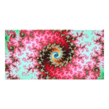 Espiral doble -. diseño del fractal tarjeta fotográfica