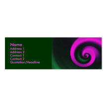 Espiral verde rosado tarjeta de visita