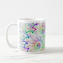 Espirales bonitos del arco iris taza