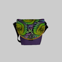 Espirales de neón frescos y bolsa de mensajero del bolsas messenger