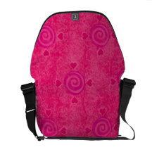 Espirales y corazones rosados bolsas de mensajería