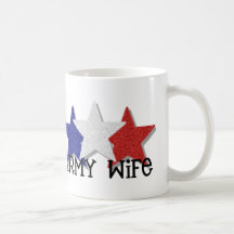 Esposa del ejército - estrellas blancas y azules r taza de café