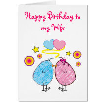 Esposa del feliz cumpleaños tarjeton