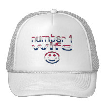 Esposa del número 1 en colores de la bandera ameri gorras