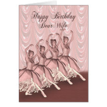 Esposa, una tarjeta de cumpleaños de la bailarina
