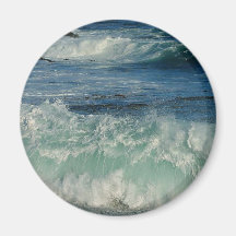 Espuma del océano de las playas de las ondas iman de frigorífico