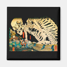 Esqueleto de Kuniyoshi convocado por la bruja Imanes De Nevera