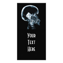 ESQUELETO DE LA RADIOGRAFÍA EN EL TELÉFONO - AZUL TARJETA FOTOGRÁFICA PERSONALIZADA