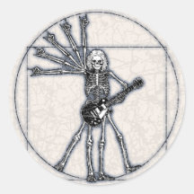 Esqueleto de Vitruvian Etiquetas Redondas