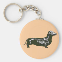 esqueleto del dachshund llaveros personalizados