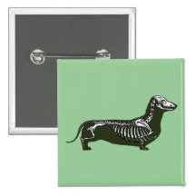 esqueleto del dachshund pin