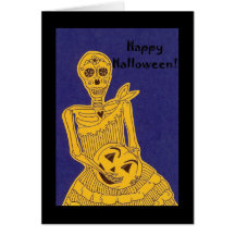 Esqueleto del feliz Halloween Felicitaciones