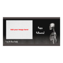 Esqueleto - tarjeta de la foto de Halloween Tarjeta Fotografica Personalizada