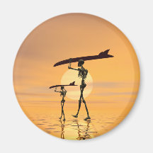 Esqueletos con las tablas hawaianas imanes  