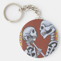 esqueletos de dia de los muertos en llavero del am
