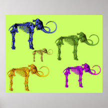 Esqueletos gigantescos coloreados multi poster