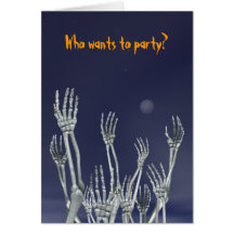 Esqueletos - tarjeta de felicitación de Halloween