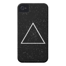 Esquema blanco del triángulo en fondo negro de la  Case-Mate iPhone 4 protectores