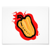 Esquema cada vez mayor rojo del pimiento picante a arte con fotos