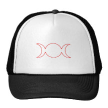 Esquema triple rojo de la diosa gorros bordados