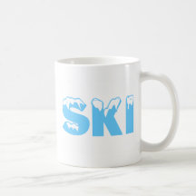 Esquí de la nieve taza de café
