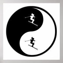 Esquí de Yin Yang Poster