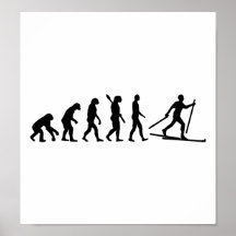 Esquí del campo a través de la evolución impresiones