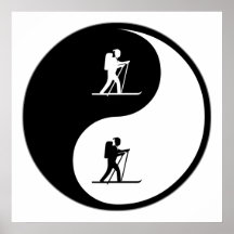 Esquí del campo a través de Yin Yang Posters