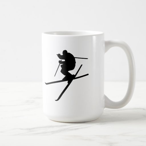 Esquí - estilo libre del esquí taza de café