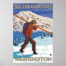Esquían las cascadas - poster del viaje del estado
