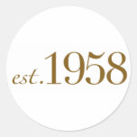 Est 1958 pegatina redonda