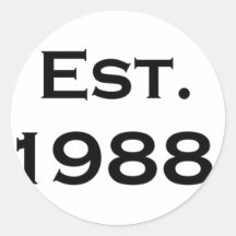 establecido 1988 pegatinas redondas
