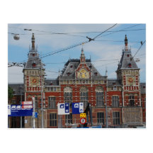 Estación central Amsterdam Tarjeta Postal